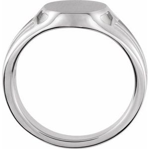 Sterling Silver 13x10.5 mm Geometric Signet Ring - BN & CO JEWELRY