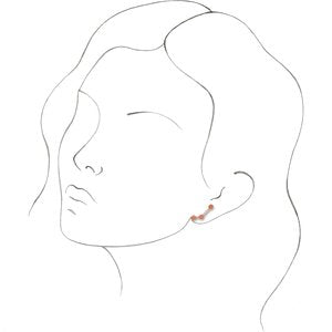 14K Rose Natural Pink Coral & .01 CTW Natural Diamond Ear Climbers - BN & CO JEWELRY