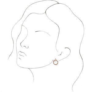 14K Rose Circle Dangle Earrings - BN & CO JEWELRY