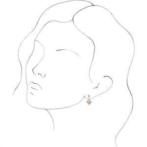 14K Rose Natural White Opal & 1/6 CTW Natural Diamond Celestial Earrings - BN & CO JEWELRY