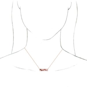 14K Rose Pink Multi-Gemstone & 1/8 CTW Diamond Bar 18" Necklace - BN & CO JEWELRY