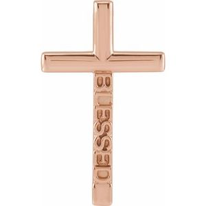14K Rose 25x15.05 mm Blessed Cross Pendant - BN & CO JEWELRY