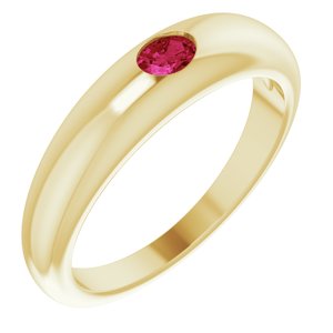 14K Yellow Natural Ruby Dome Ring - BN & CO JEWELRY