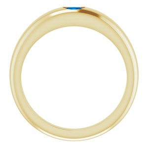 14K Yellow Natural Blue Sapphire Dome Ring - BN & CO JEWELRY