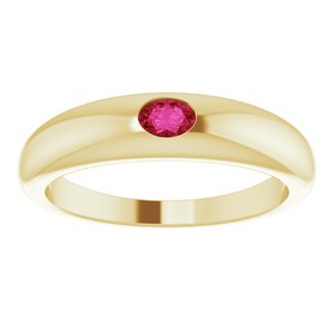 14K Yellow Natural Ruby Dome Ring - BN & CO JEWELRY