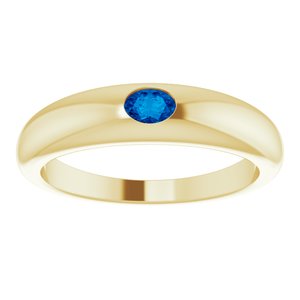 14K Yellow Natural Blue Sapphire Dome Ring - BN & CO JEWELRY