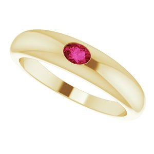 14K Yellow Natural Ruby Dome Ring - BN & CO JEWELRY