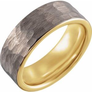 18K Yellow Gold PVD Tungsten 8 mm Band Size 13 - BN & CO JEWELRY