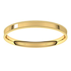 14K Yellow 2 mm Milgrain Flat Comfort Fit Band Size 6 - BN & CO JEWELRY