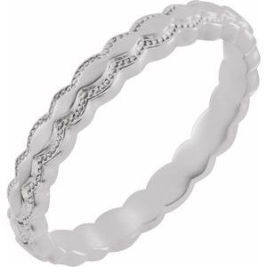 14K White 2.9 mm Textured Band Size 7 - BN & CO JEWELRY