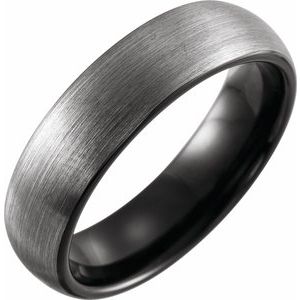 Black PVD Tungsten 6 mm Size 8 Band with Satin Finish - BN & CO JEWELRY