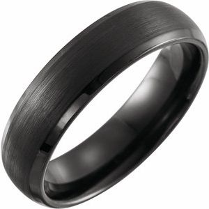 Black PVD Tungsten 6 mm Beveled-Edge Size 8 Band - BN & CO JEWELRY