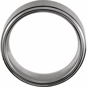 Tungsten 8 mm Rounded Edge Size 8 Band with Stone Finish - BN & CO JEWELRY