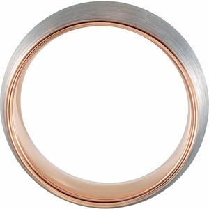 18K Rose Gold PVD Tungsten 6 mm Half Round Size 11 Band With Satin Finish - BN & CO JEWELRY
