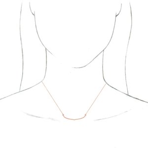 14K Rose Freeform Bar 16-18" Necklace - BN & CO JEWELRY
