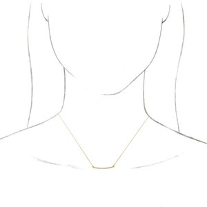 14K Yellow .05 CTW Diamond Curved Bar 16-18" Necklace - BN & CO JEWELRY
