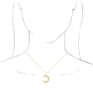 14K Yellow Crescent Moon 16-18" Necklace - BN & CO JEWELRY