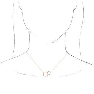 14K Rose 15.5x9.7 mm Interlocking Circle 16-18" Necklace - BN & CO JEWELRY