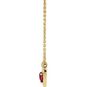 14K Yellow Ruby & .06 CTW Natural Diamond Heart 18" Necklace - BN & CO JEWELRY