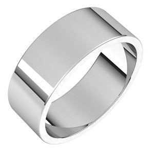 10K White 7 mm Flat Band - BN & CO JEWELRY