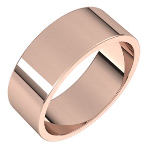 14K Rose 7 mm Flat Band - BN & CO JEWELRY