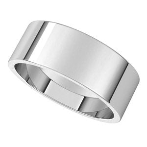 10K White 7 mm Flat Band - BN & CO JEWELRY