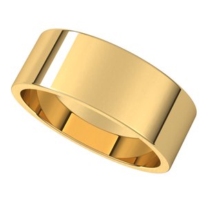 14K Yellow 7 mm Flat Band - BN & CO JEWELRY