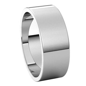 10K White 7 mm Flat Band - BN & CO JEWELRY