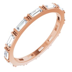 14K Rose 5/8 CTW Natural Diamond Eternity Band Size 7 - BN & CO JEWELRY