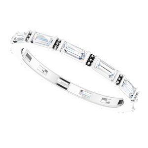 14K White 5/8 CTW Natural Diamond Eternity Band Size 7 - BN & CO JEWELRY