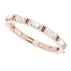 14K Rose 5/8 CTW Natural Diamond Eternity Band Size 7 - BN & CO JEWELRY