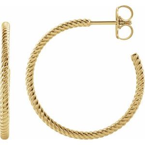14K Yellow 25 mm Rope Hoop Earrings - BN & CO JEWELRY
