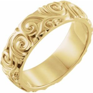 14K Yellow 6 mm Sculptural Band Size 9 - BN & CO JEWELRY