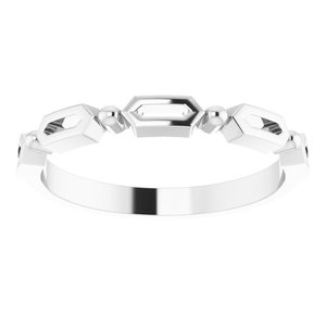 14K White Stackable Geometric Ring - BN & CO JEWELRY