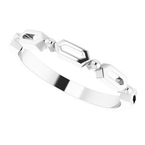 14K White Stackable Geometric Ring - BN & CO JEWELRY