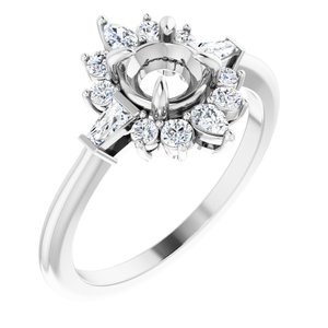 14K White 5.8 mm Round 3/8 - BN & CO JEWELRY