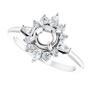 14K White 5.8 mm Round 3/8 - BN & CO JEWELRY