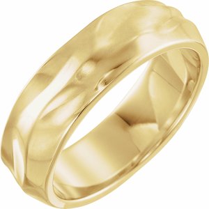 14K Yellow 6 mm Textured Band Size 7.5 - BN & CO JEWELRY