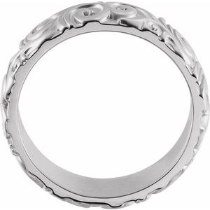 14K White 6 mm Sculptural Band Size 11 - BN & CO JEWELRY