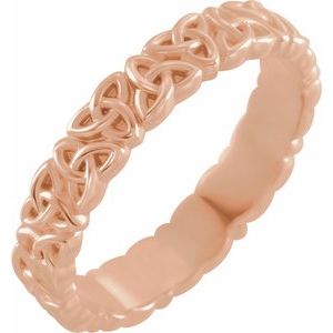 14K Rose 4 mm Celtic-Inspired Band Size 7.5 - BN & CO JEWELRY