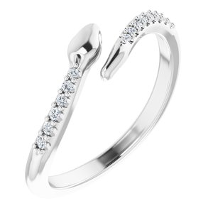 14K White .08 CTW Diamond Snake Bypass Ring - BN & CO JEWELRY