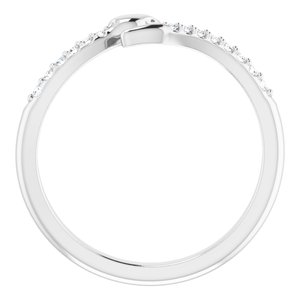 14K White .08 CTW Diamond Snake Bypass Ring - BN & CO JEWELRY