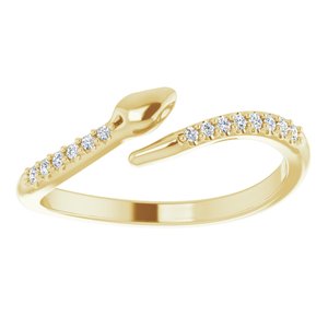 14K Yellow .08 CTW Diamond Snake Bypass Ring - BN & CO JEWELRY
