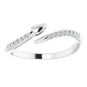 14K White .08 CTW Diamond Snake Bypass Ring - BN & CO JEWELRY