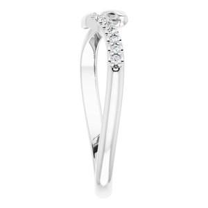 14K White .08 CTW Diamond Snake Bypass Ring - BN & CO JEWELRY