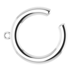 14K White 14 mm Ear Cuff with Jump Ring - BN & CO JEWELRY