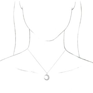 14K White 1/3 CTW Natural Diamond Crescent Moon 16-18" Necklace - BN & CO JEWELRY