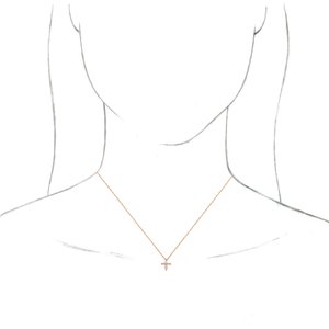 14K Rose 1/6 CTW Natural Diamond Cross 18" Necklace - BN & CO JEWELRY