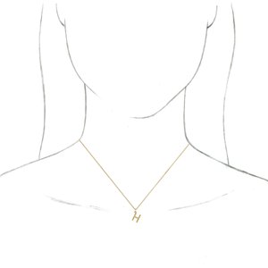 14K Yellow Initial H Dangle 18" Necklace - BN & CO JEWELRY