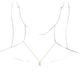 14K Yellow Initial E Dangle 16" Necklace - BN & CO JEWELRY